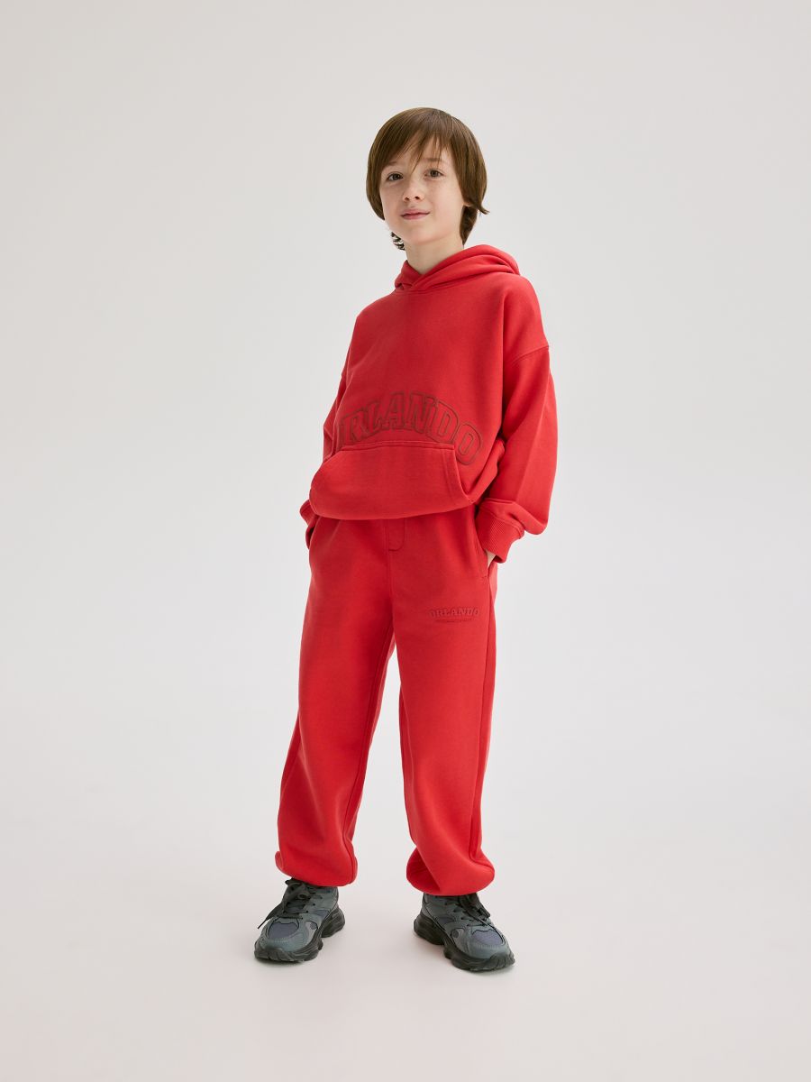 Pamučne jogger pantalone - crvena - RESERVED - 3