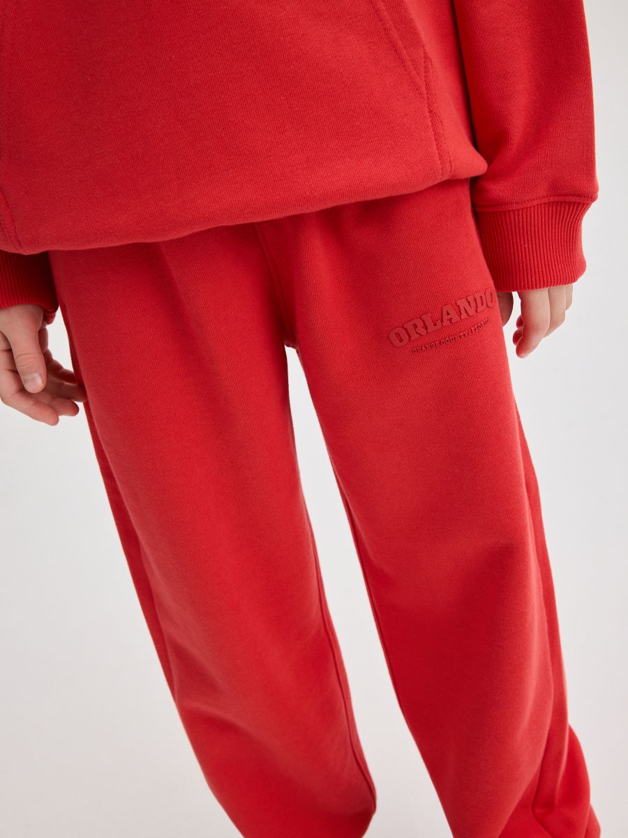 Pamučne jogger pantalone - crvena - RESERVED - 4
