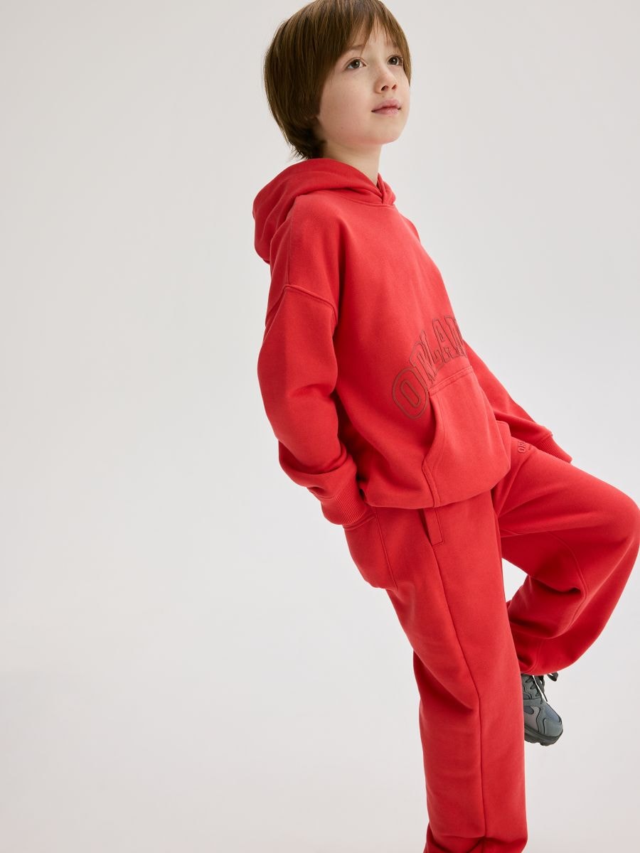 Pamučne jogger pantalone - crvena - RESERVED - 5