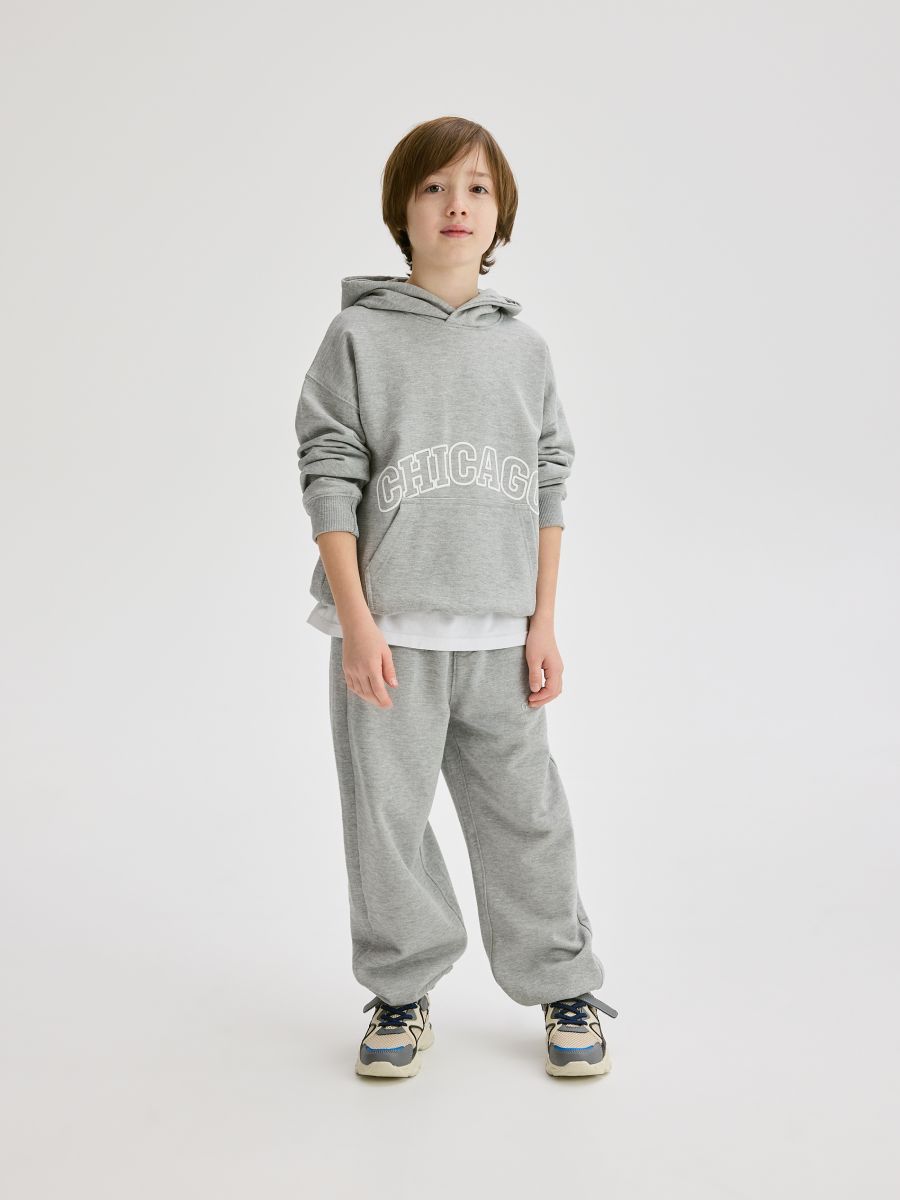 Pamučne jogger pantalone - tamno siva - RESERVED - 4