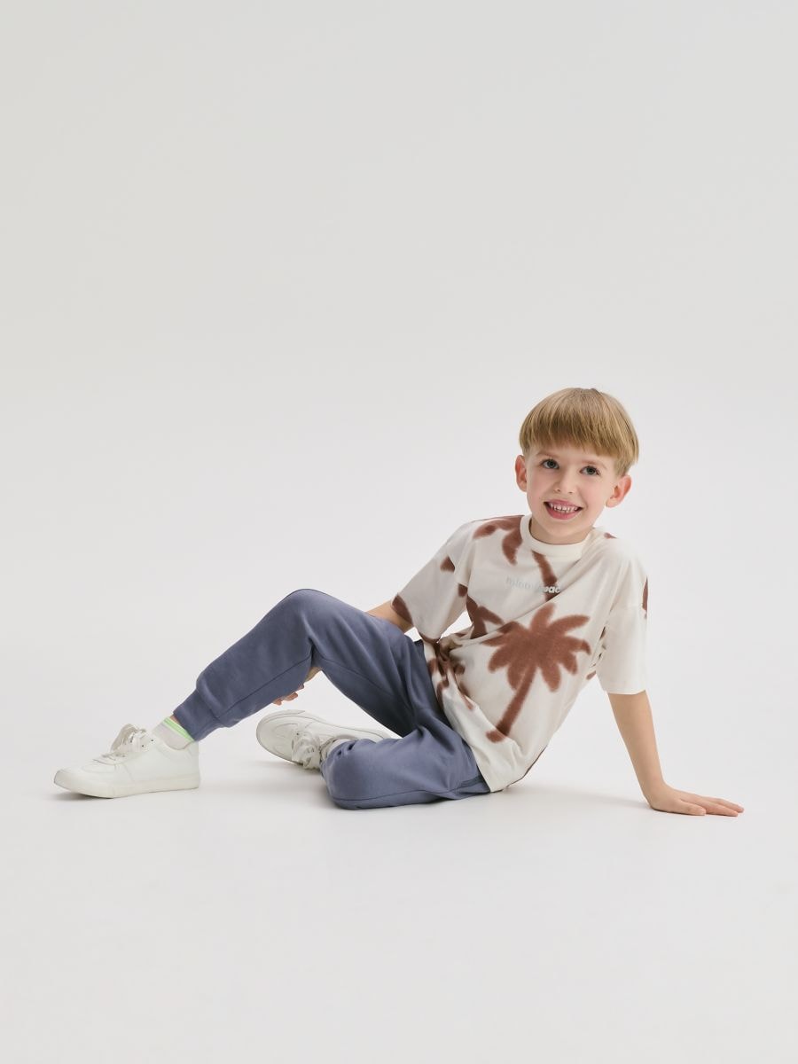 Pamučne jogger pantalone - plava - RESERVED - 4