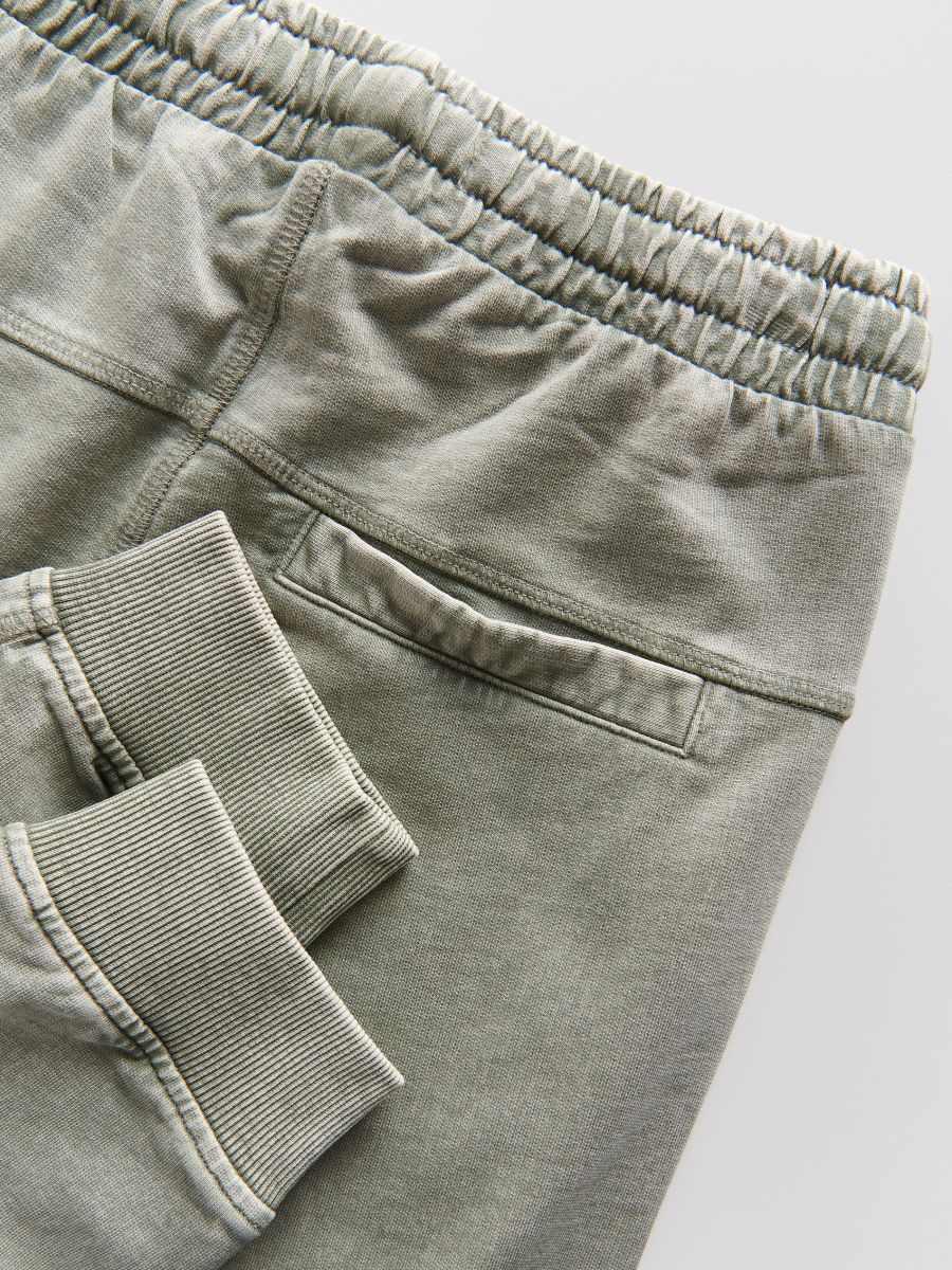 Pamučne jogger pantalone - braonkasto zelena - RESERVED - 2