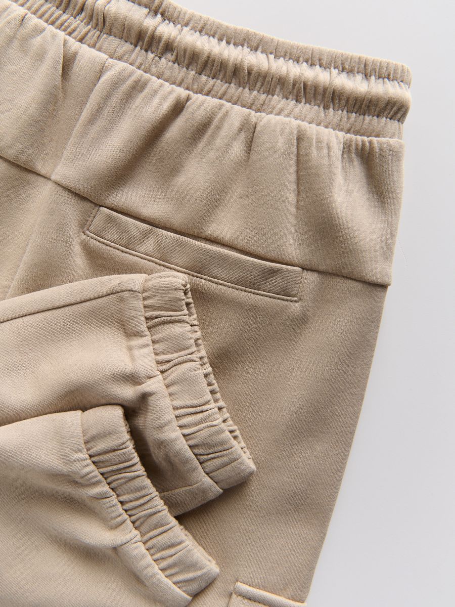 Cargo joggers with pockets - beige - RESERVED - 3