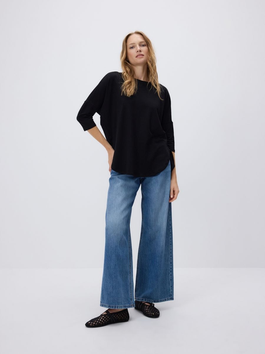 Modal rich long sleeve T-shirt - black - RESERVED