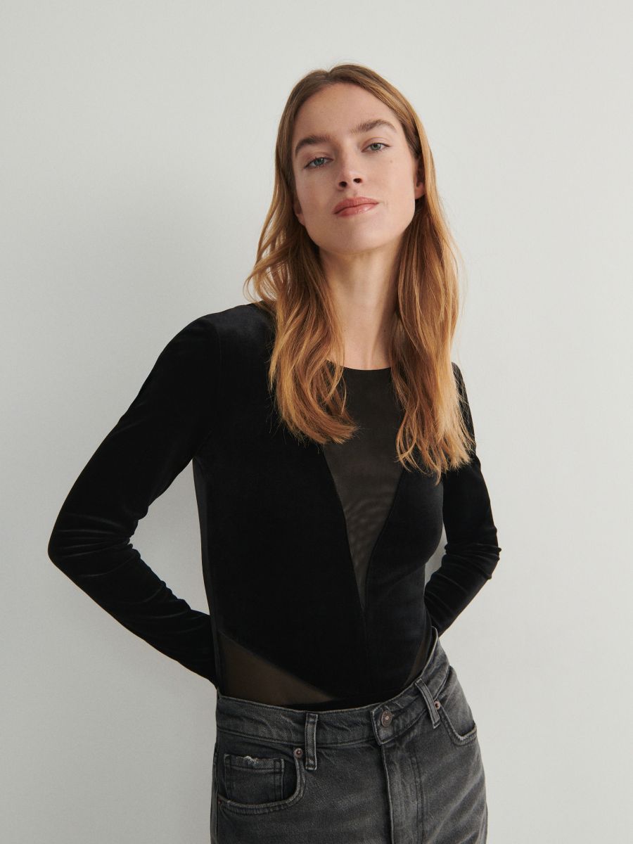 Body with mesh fabric - black - RESERVED - 2