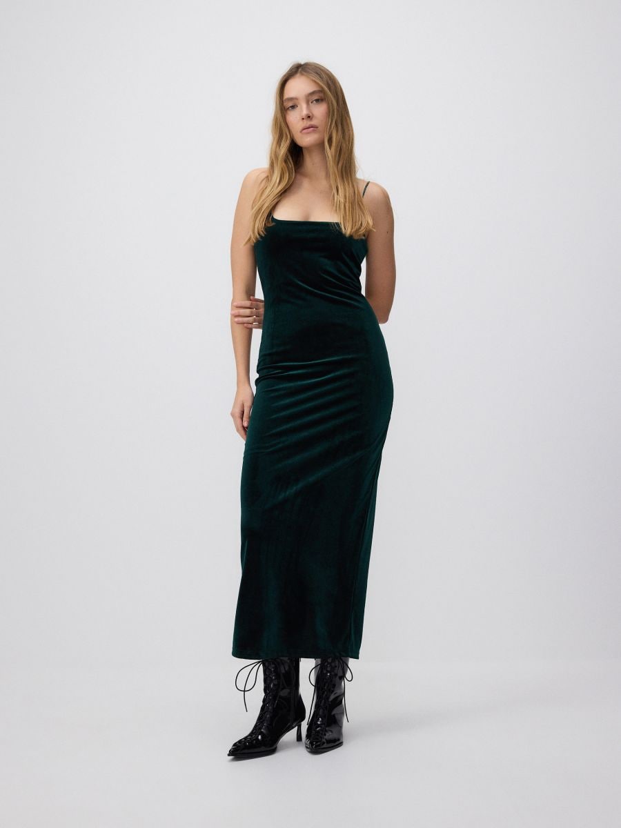 LADIES` DRESS - temno zelena - RESERVED