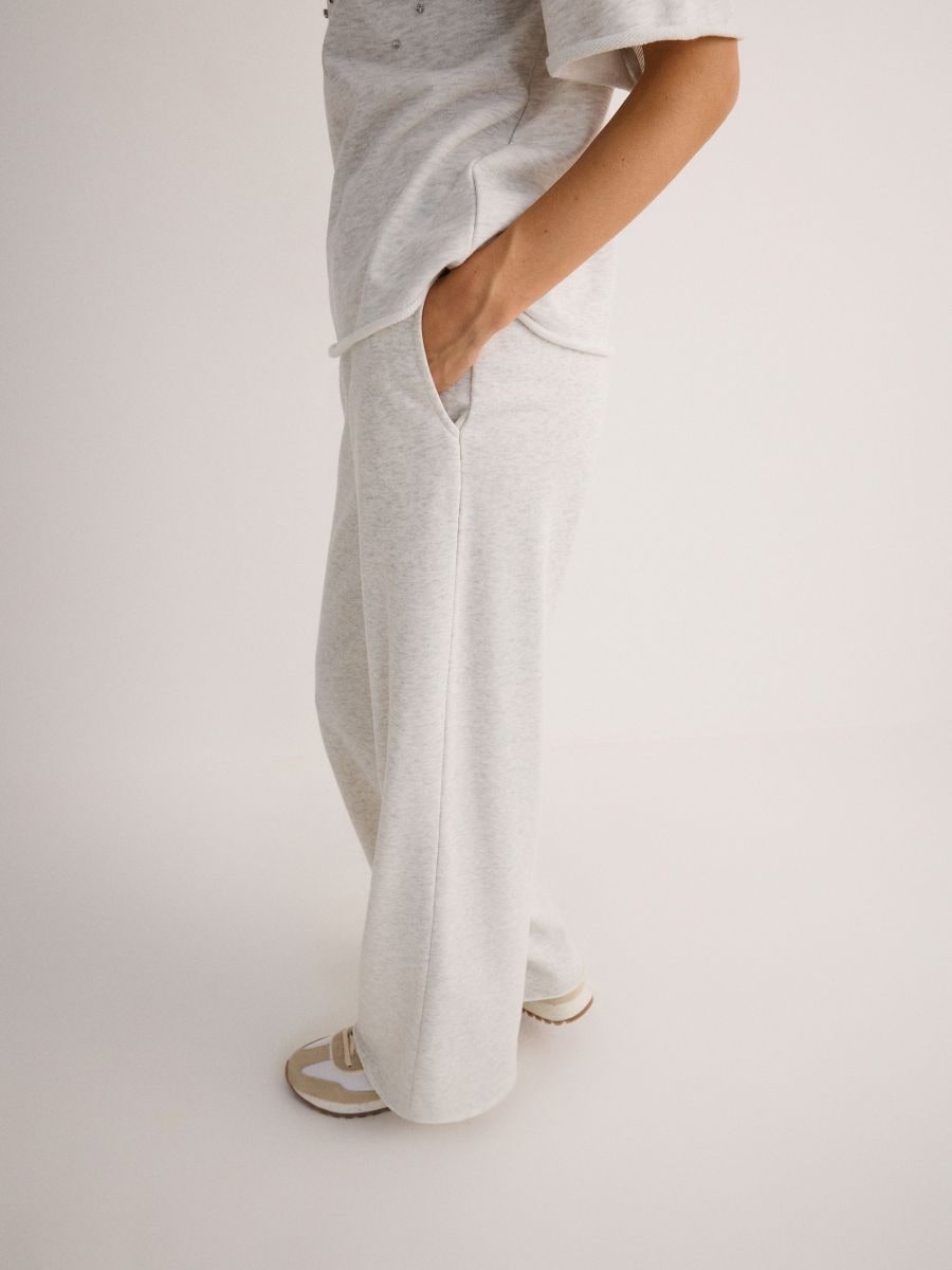 Tepláky wide leg - světle šedá - RESERVED - 2