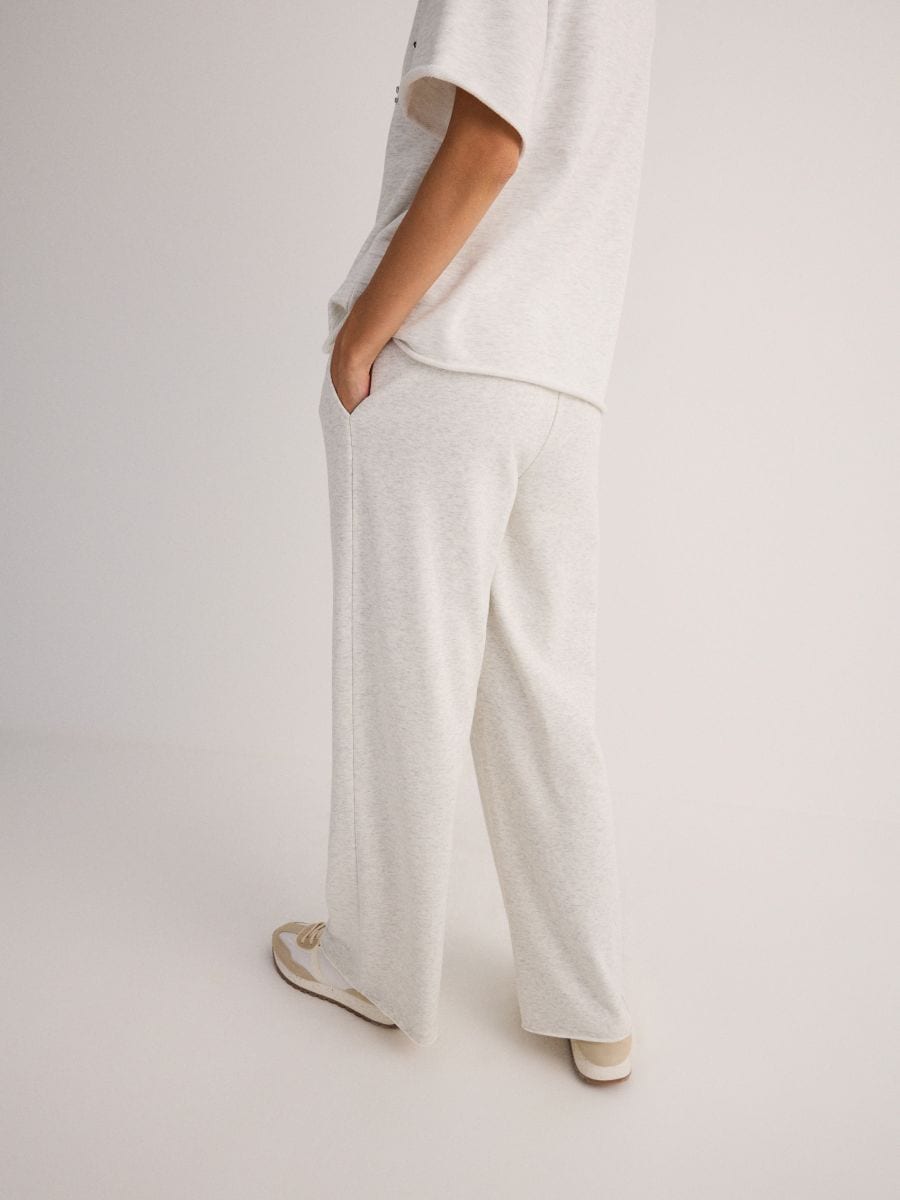 Tepláky wide leg - světle šedá - RESERVED - 4