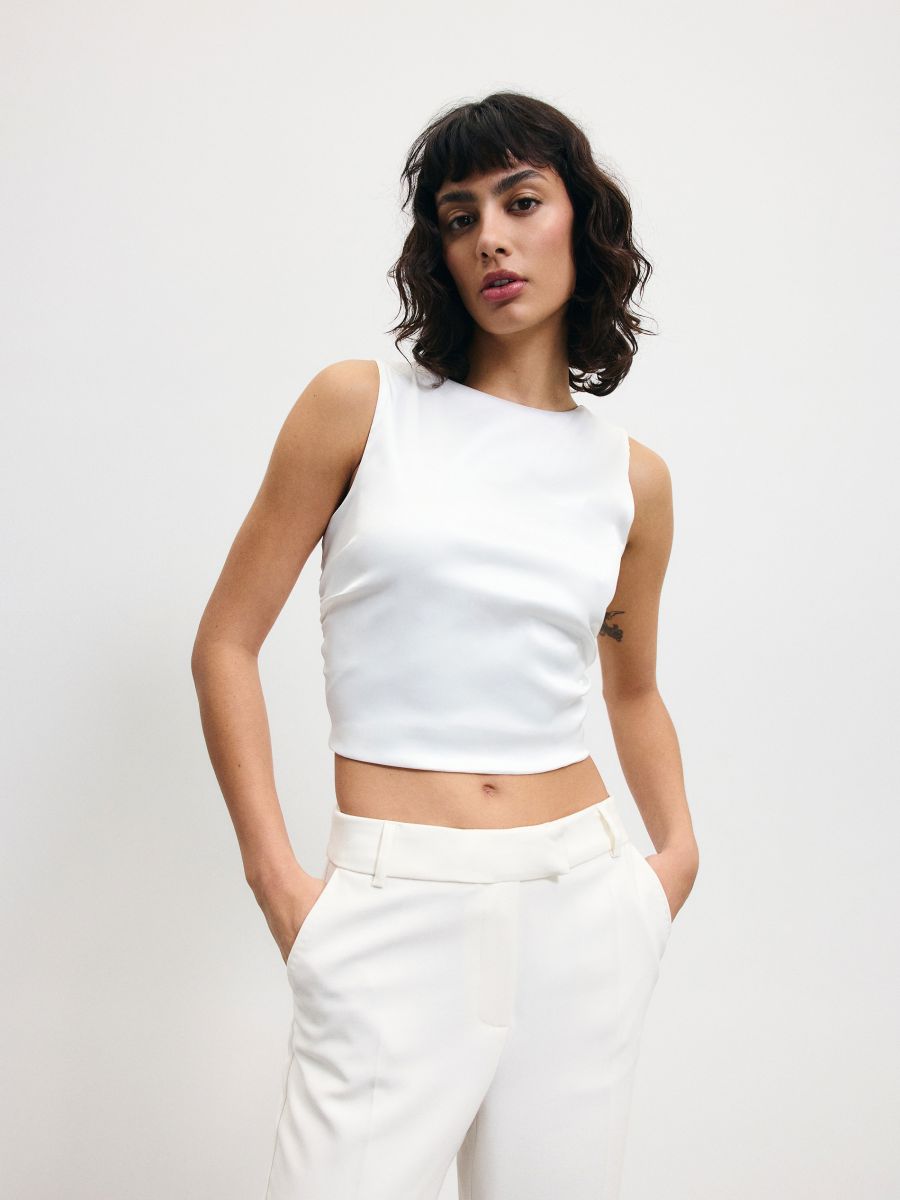 Bluse mit Bindedetail - weiß - RESERVED - 2