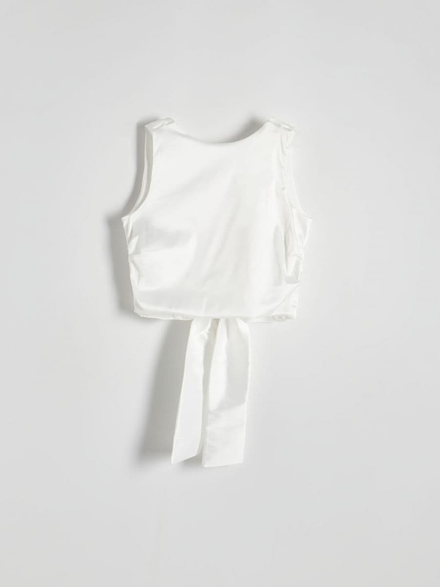 Bluse mit Bindedetail - weiß - RESERVED - 5