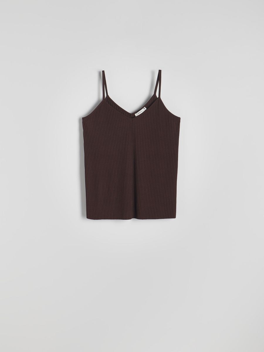 Jerseytop med stropper - brun - RESERVED - 2