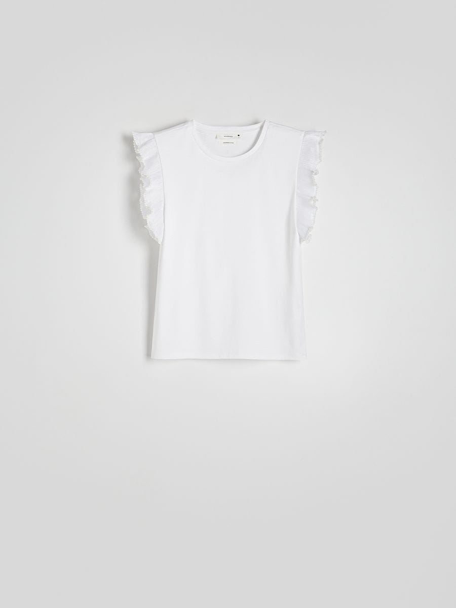 Ruffle blouse - white - RESERVED - 3