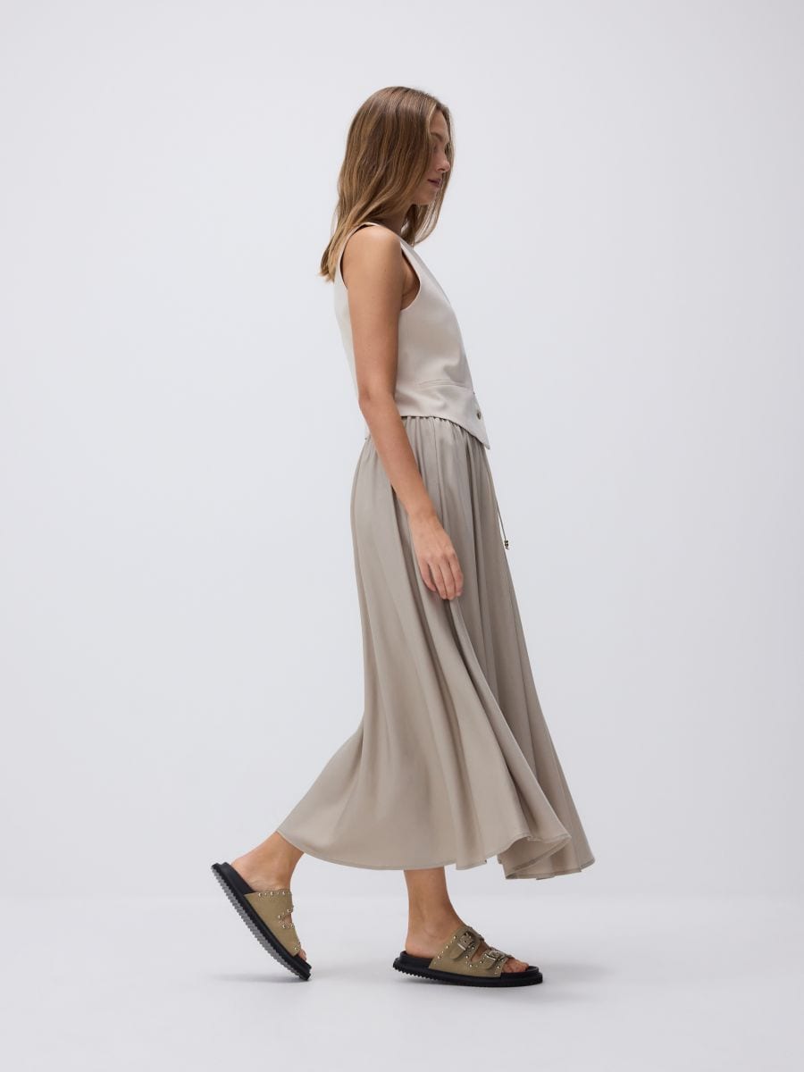 Gonna midi in lyocell - beige - RESERVED - 3