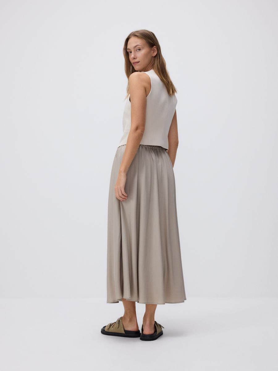 Gonna midi in lyocell - beige - RESERVED - 5