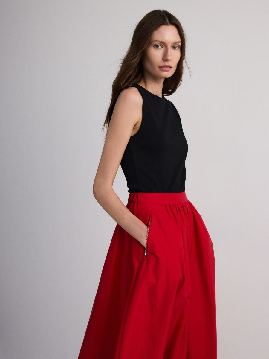 Flared skirt with pockets - red - RESERVED - 4