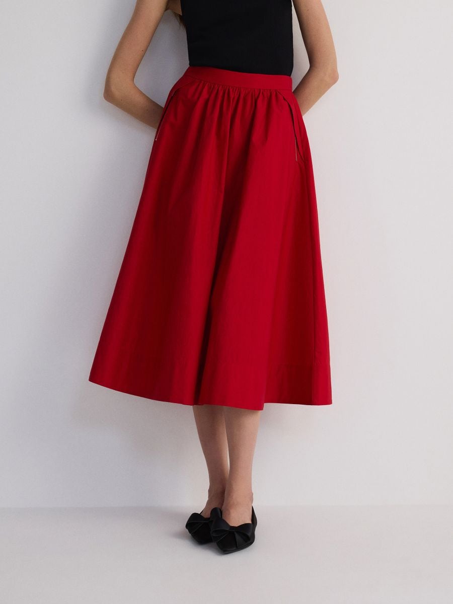Flared skirt with pockets - red - RESERVED - 6