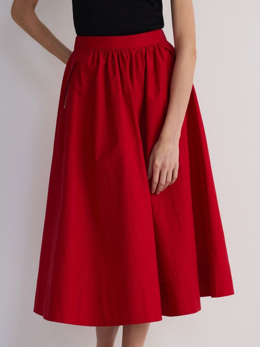 Flared skirt with pockets - red - RESERVED - 7