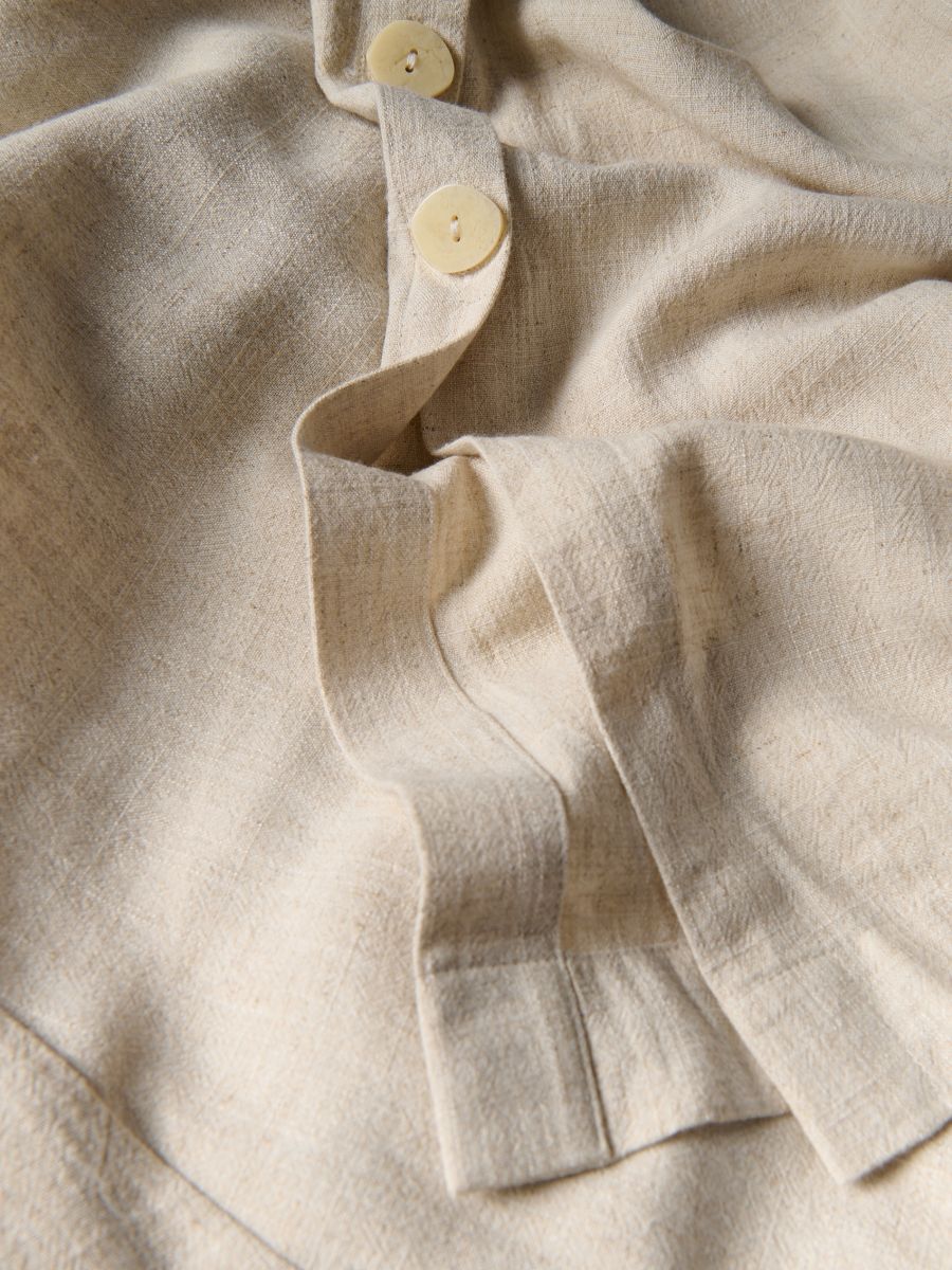 Skirt with linen blend - beige - RESERVED - 8