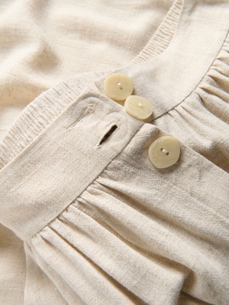 Skirt with linen blend - beige - RESERVED - 10