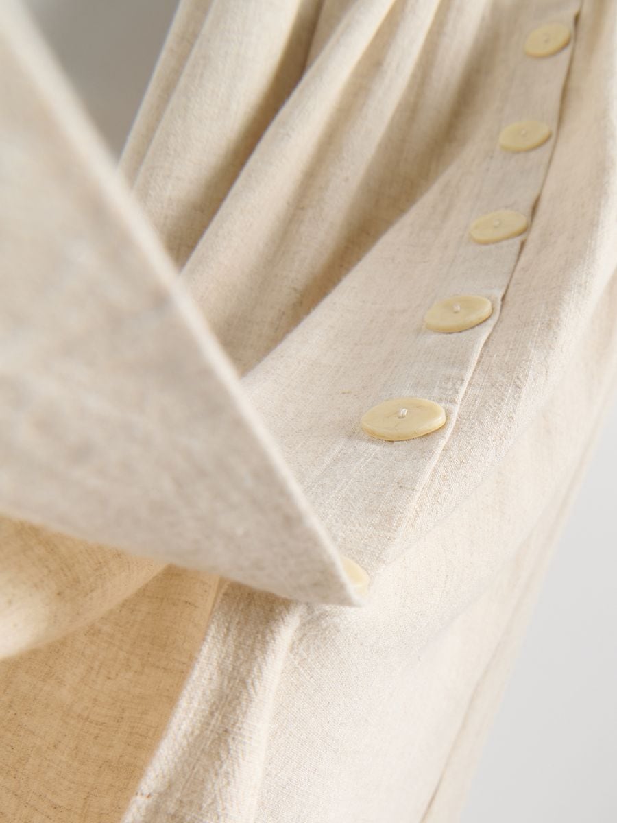 Skirt with linen blend - beige - RESERVED - 11
