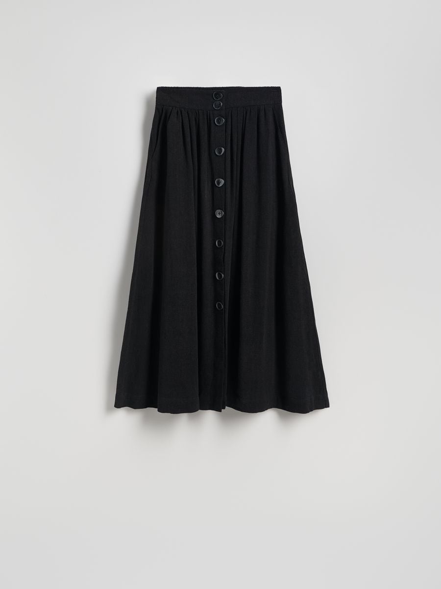 Skirt with linen blend - black - RESERVED - 5