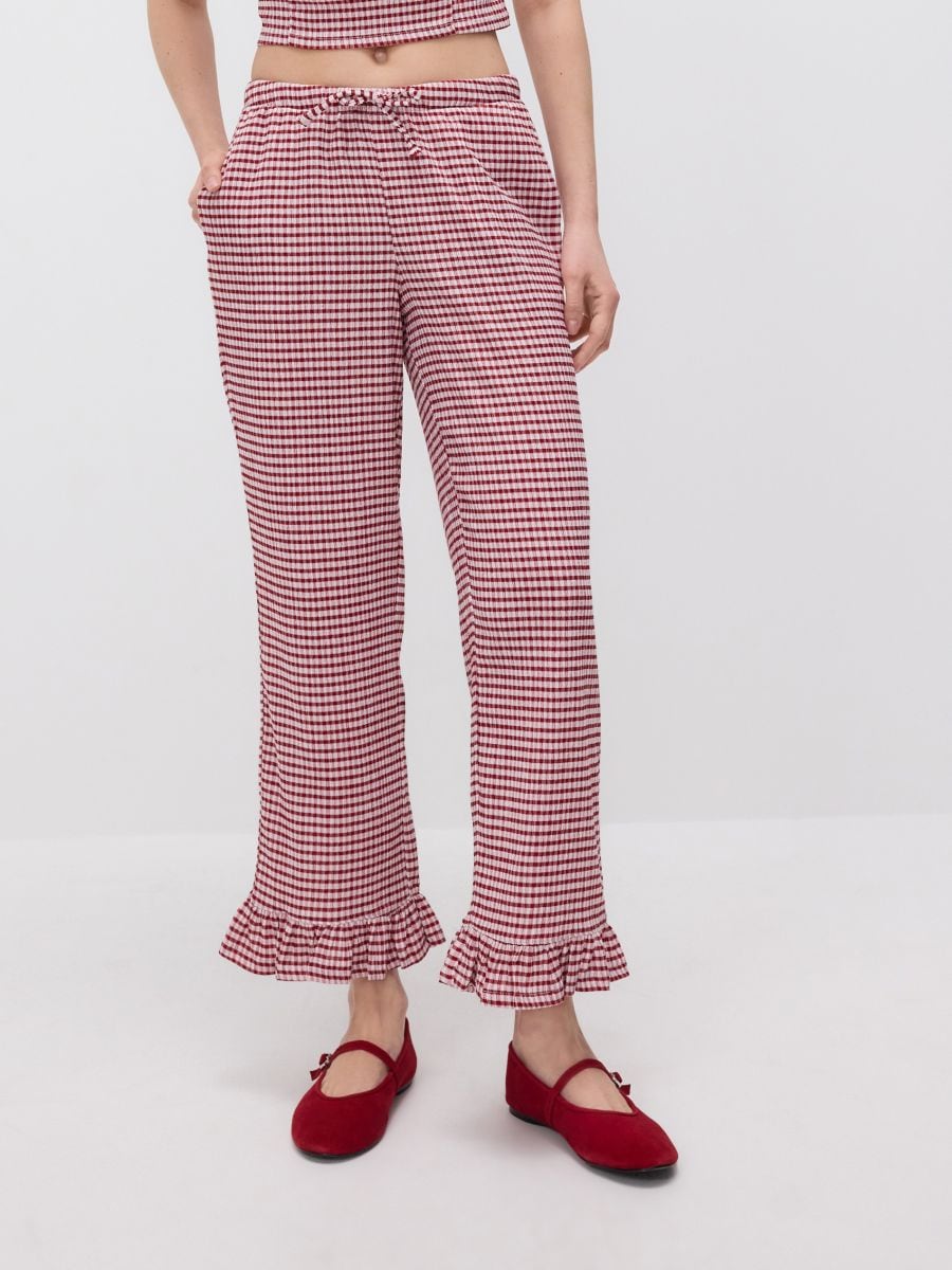 LADIES` TROUSERS - RÖDBRUN - RESERVED