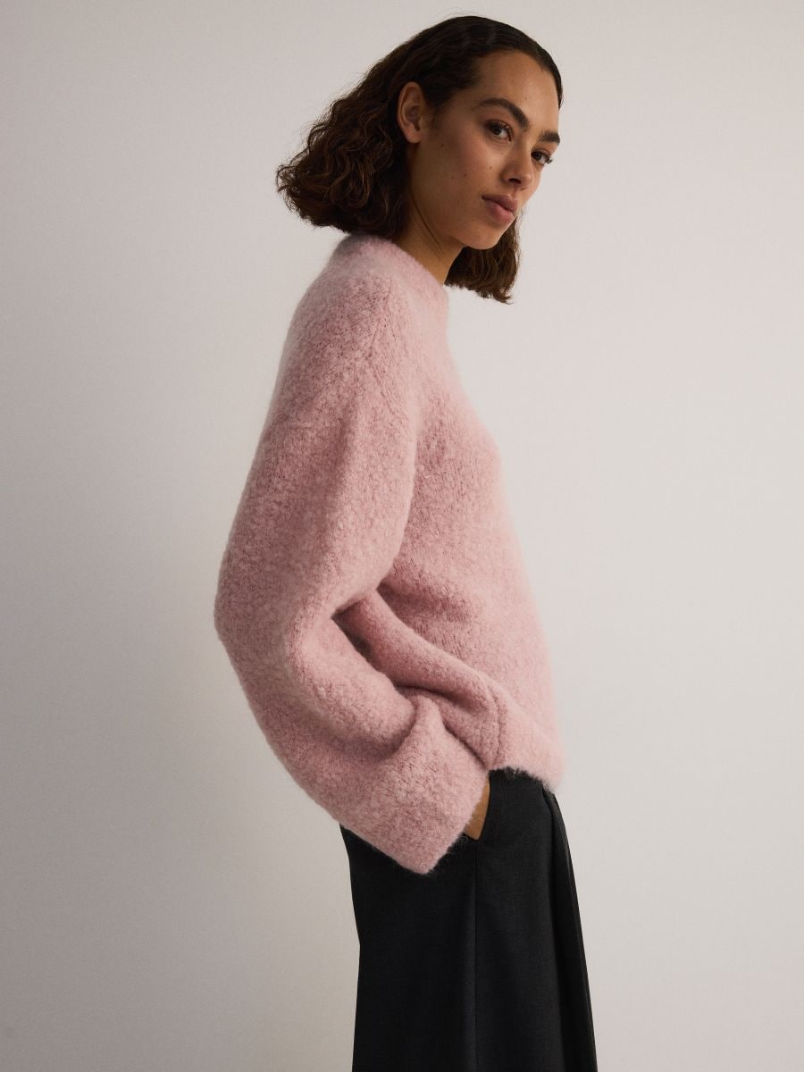 Sweater with wool and mohair   - rose - RESERVED - 3