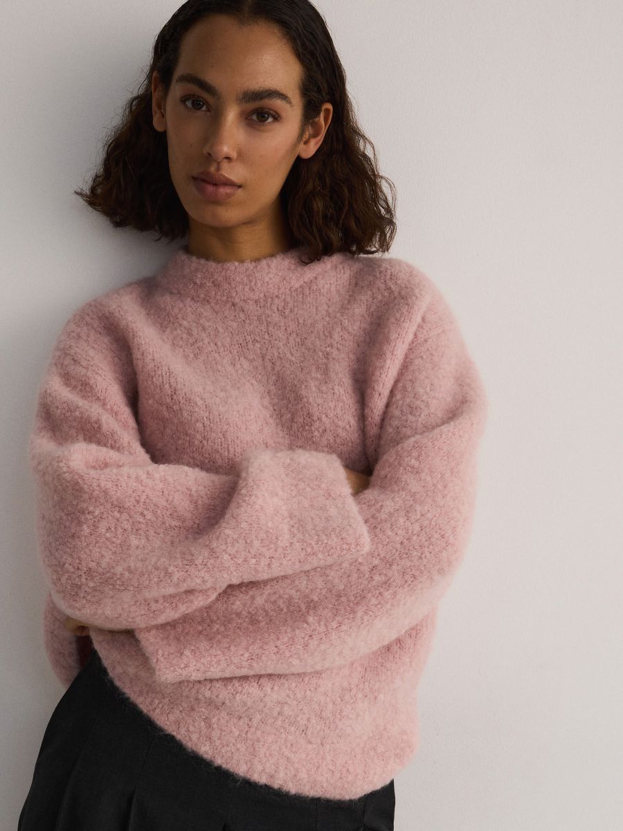 Sweater with wool and mohair   - rose - RESERVED - 4
