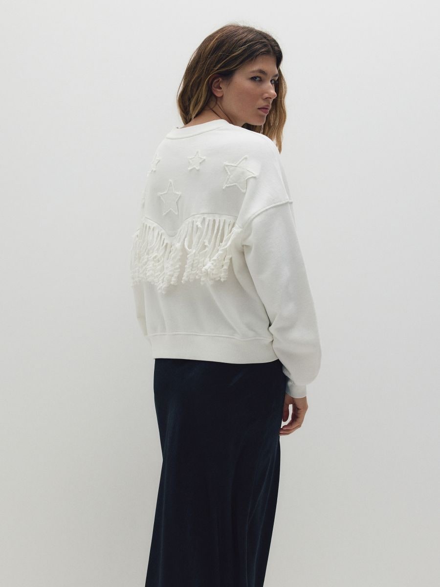 Oversized sweater met patches - CRÈME - RESERVED - 2