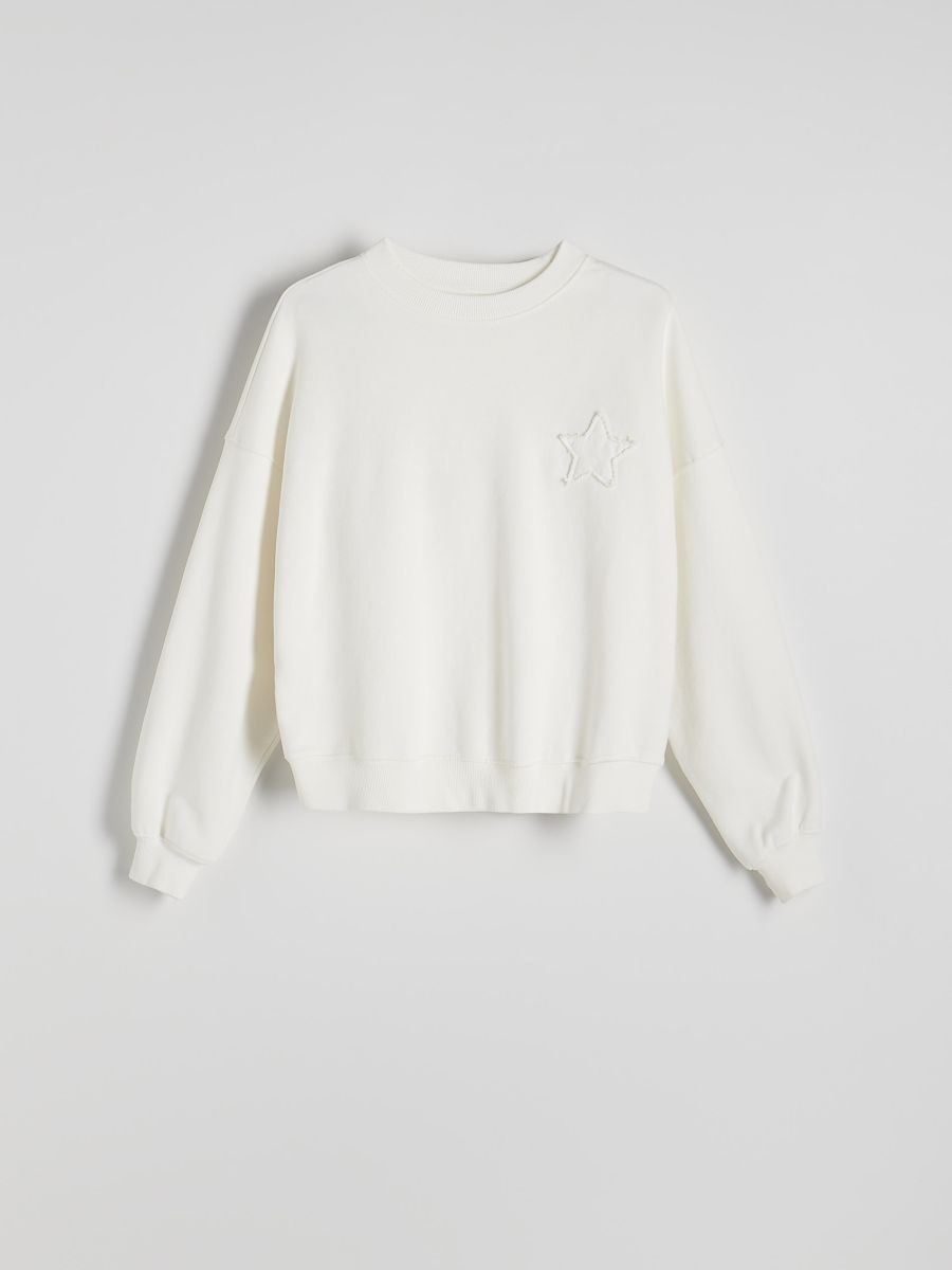 Oversized sweater met patches - CRÈME - RESERVED - 5