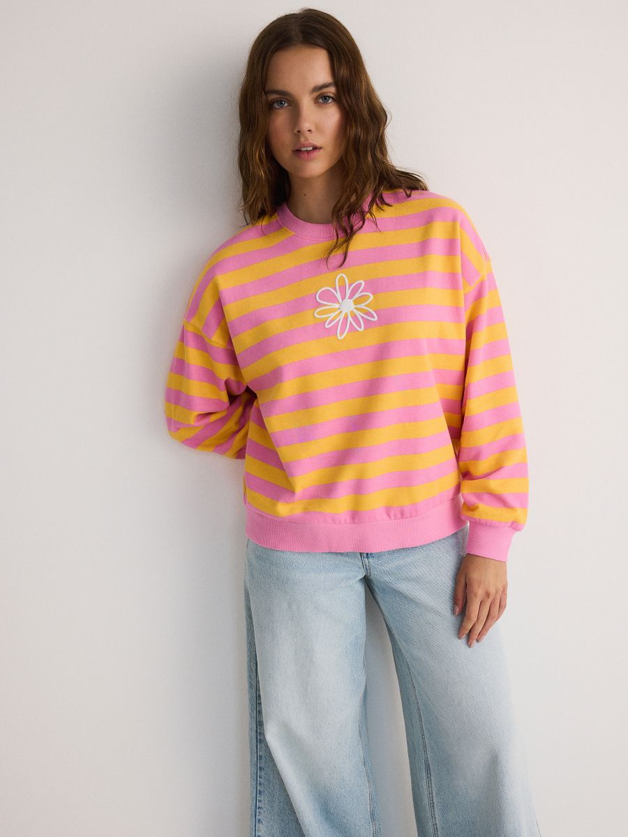 Oversized stripe sweatshirt - multicolor - RESERVED - 3
