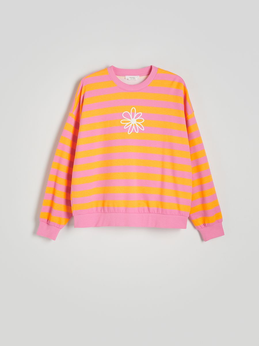 Oversized stripe sweatshirt - multicolor - RESERVED - 4
