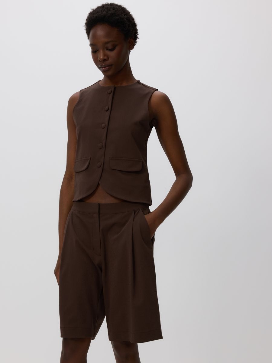 Pleated shorts - brown - RESERVED - 2