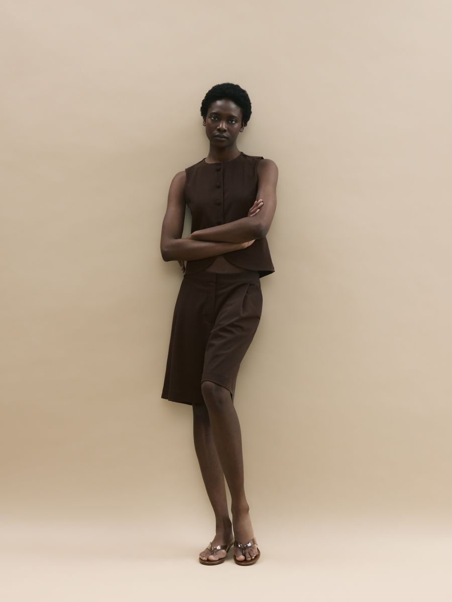 Pleated shorts - brown - RESERVED - 8