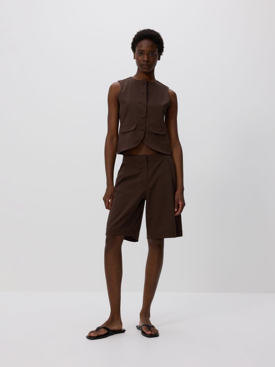 Pleated shorts - brown - RESERVED - 4