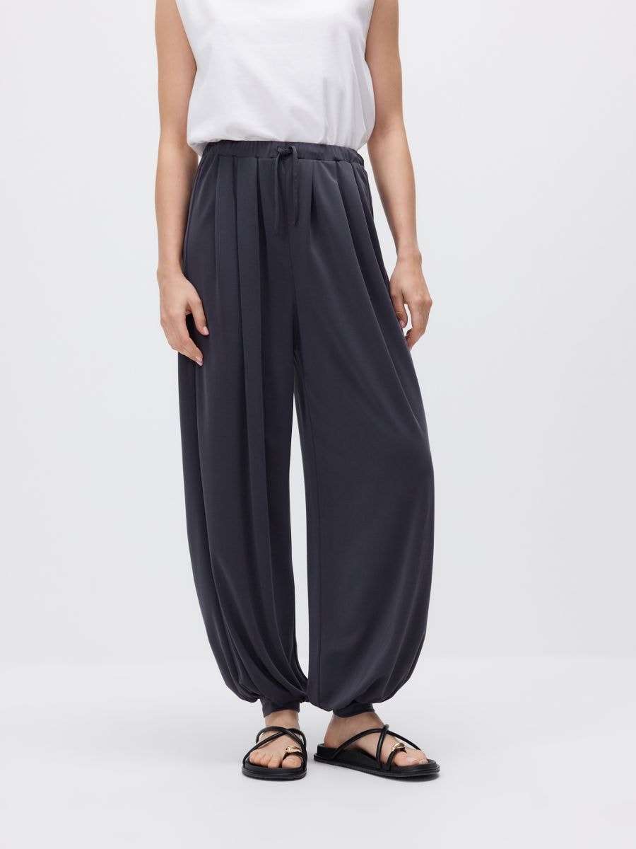Spodnie jogger z modalem - ciemnoszary - RESERVED