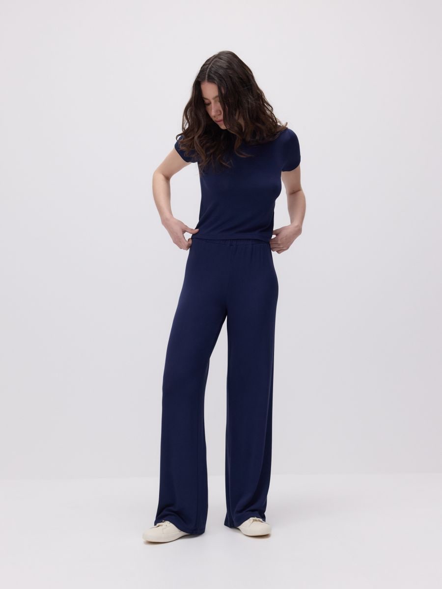 LADIES` TROUSERS - marineblauw - RESERVED