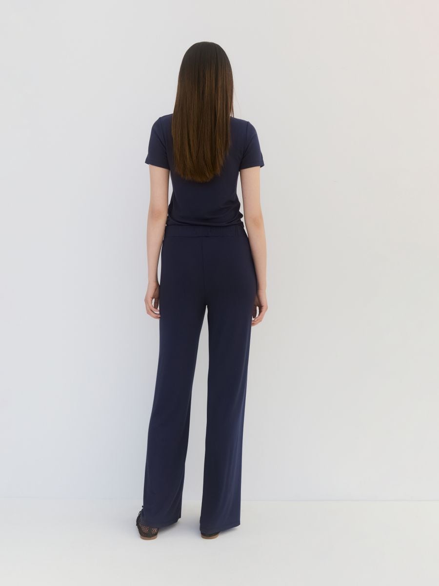 Loose trousers with viscose - navy - RESERVED - 2