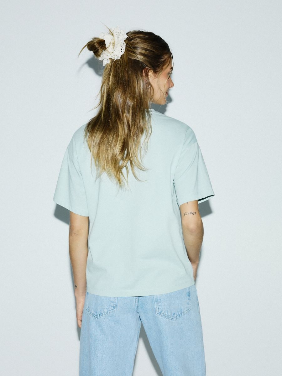 T-shirt with print - mint green - RESERVED - 7