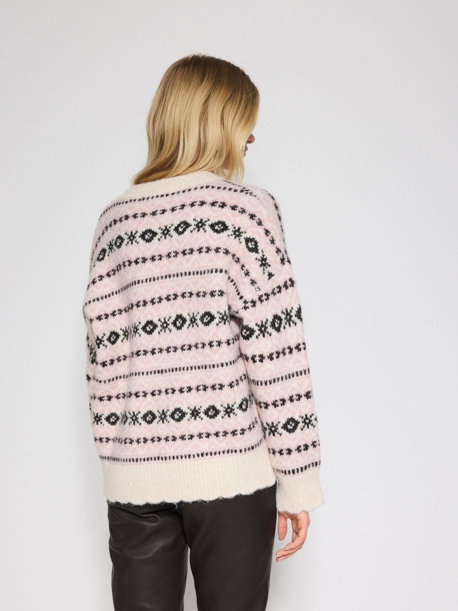 Patterned jumper with wool blend - multicolor - RESERVED - 3