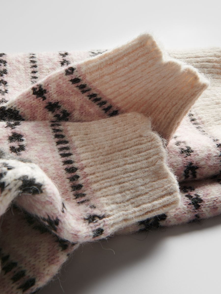 Patterned jumper with wool blend - multicolor - RESERVED - 2