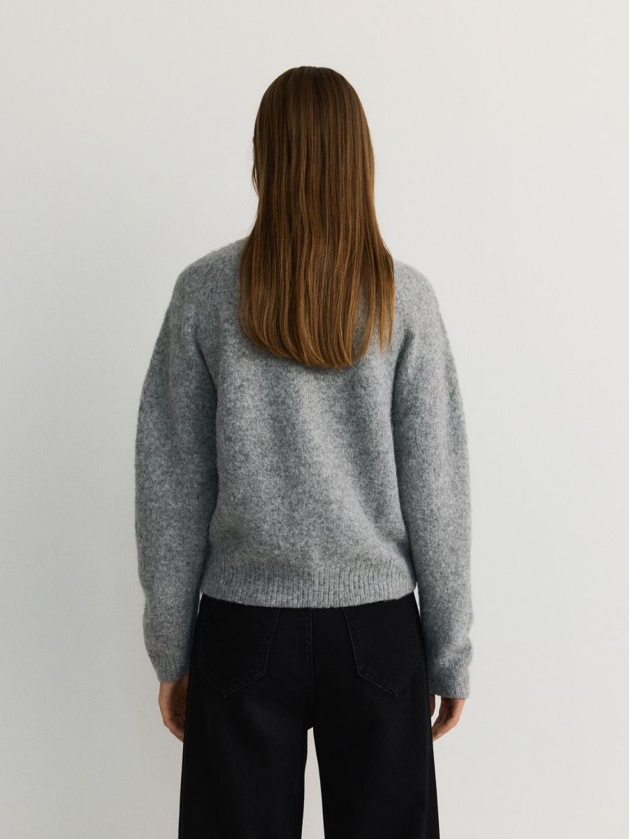 Sweater with sequins - light grey - RESERVED - 4