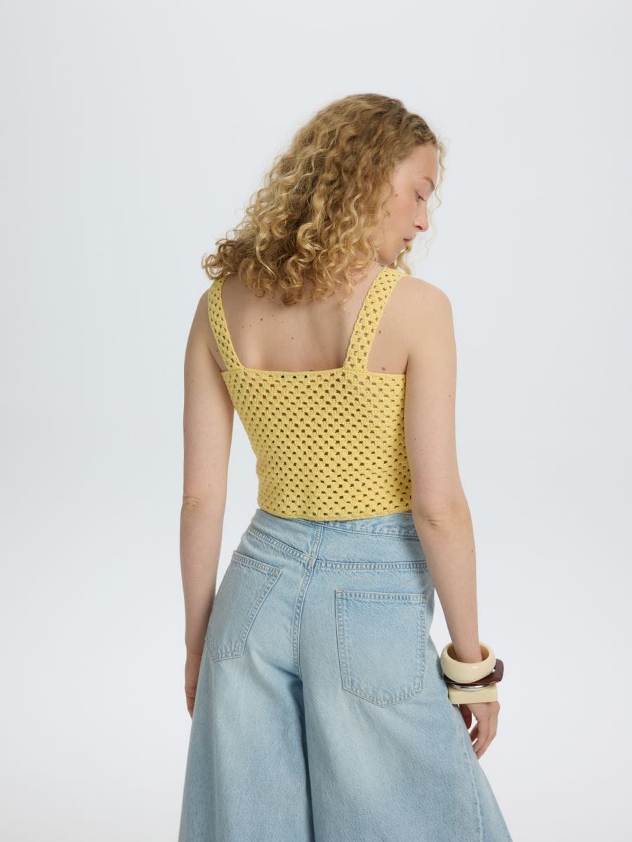 Jersey top with straps - light yellow - RESERVED - 3