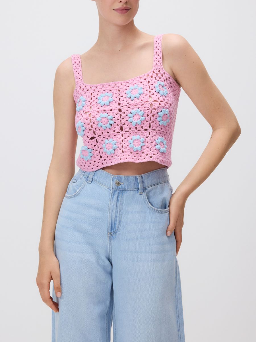 Jersey top with straps - pink - RESERVED - 5