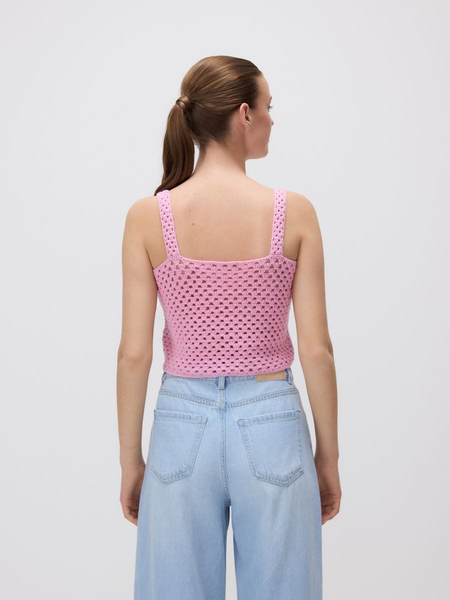 Jersey top with straps - pink - RESERVED - 7