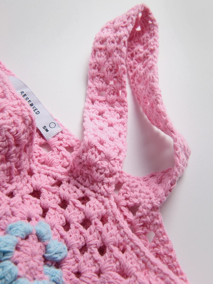 Jersey top with straps - pink - RESERVED - 3