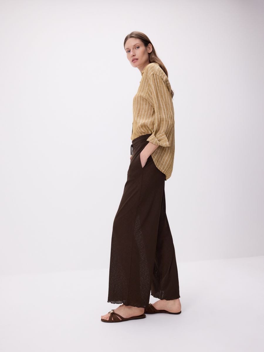 LADIES` TROUSERS - hnědá - RESERVED