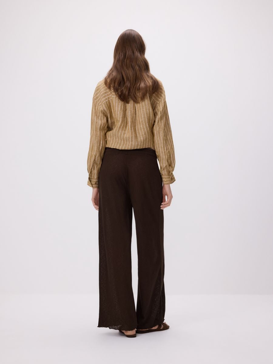 Loose trousers with beads - brown - RESERVED - 5