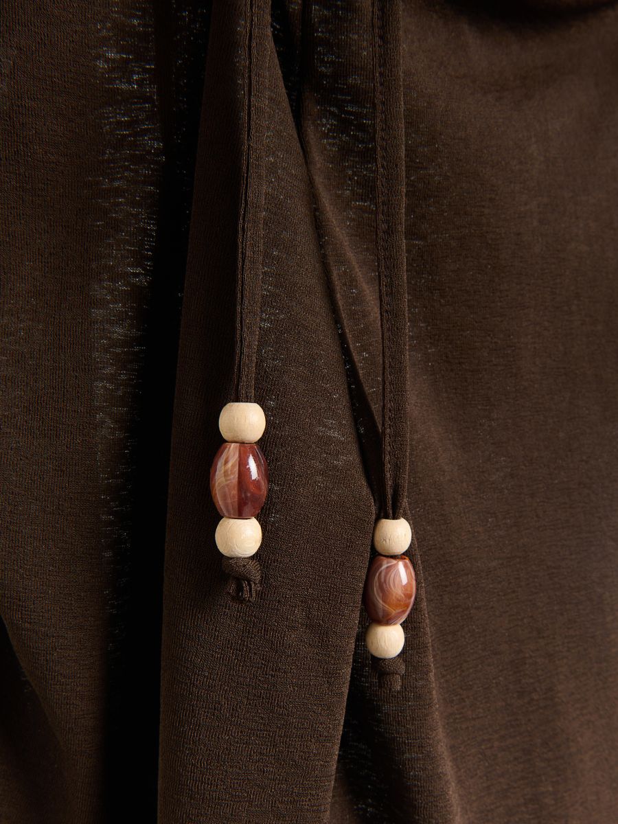 Loose trousers with beads - brown - RESERVED - 7