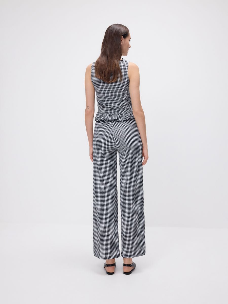 Loose plaid pants - black - RESERVED - 3
